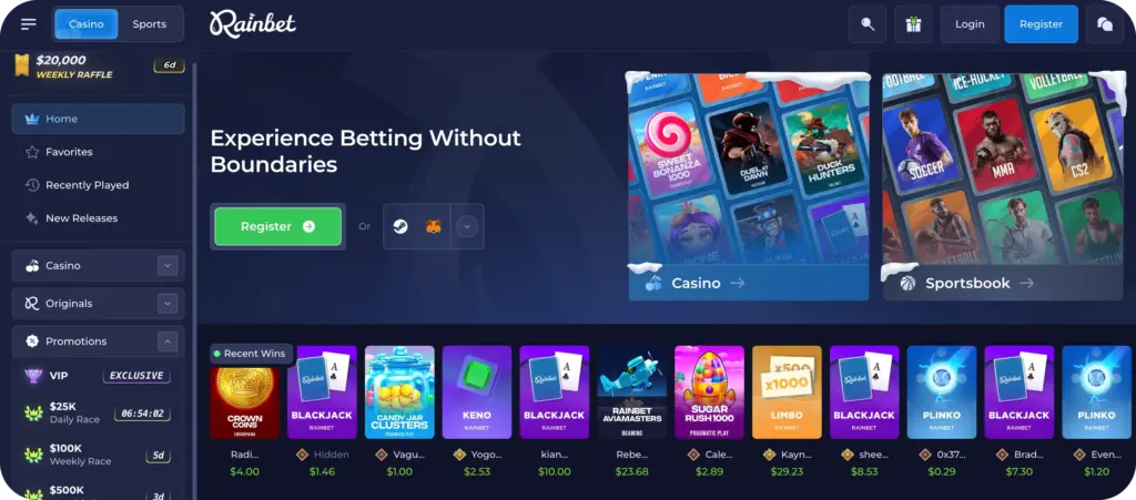 rainbet betting app PC access