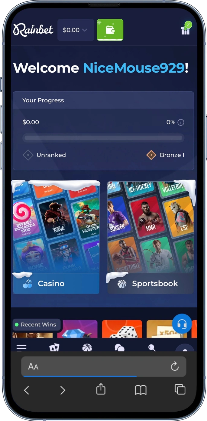 Rainbet app besök officiella webbplatsen