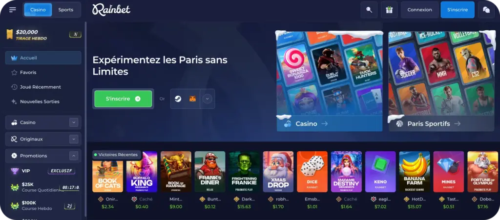 PC-åtkomst enkel via vilken modern webbläsare rain bet app