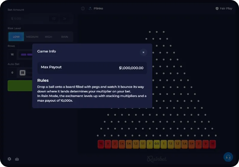 Rainbet Plinko